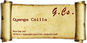 Gyenge Csilla névjegykártya